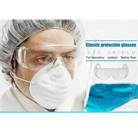 Safety Goggles Eye Protection Anti Fog Clear Vent Protective Glasses Anti-Shock Goggles With Transparent Shutters Transparent Safety Goggles